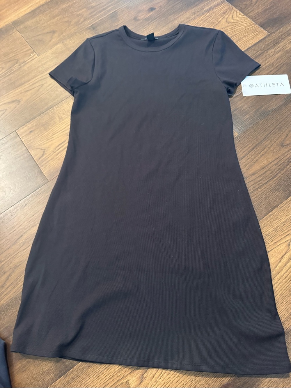 Athleta Black Short-Sleeve A-Line Dress
